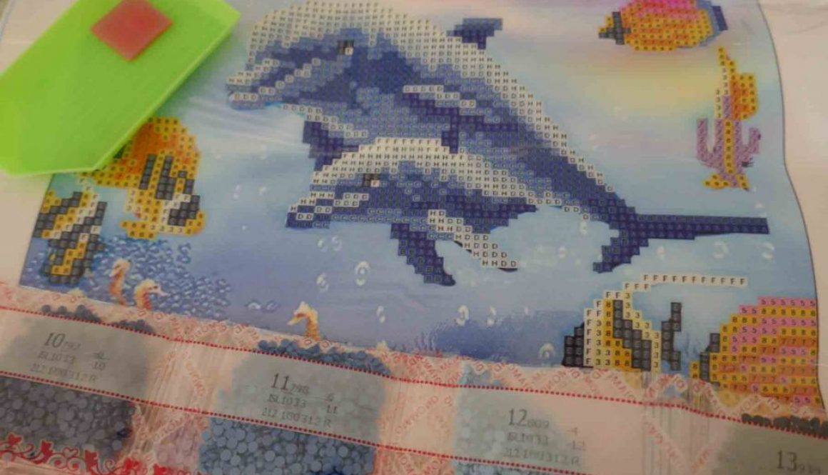 https://www.writteninwaikiki.com/diamond-painting/ diamond painting kit dotz dolphins