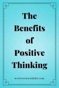 benefits of positive thinking pinterest blue background