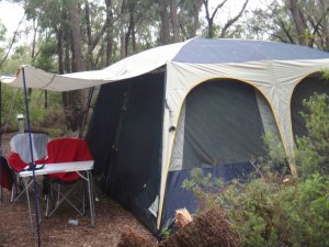 tent at a campsite 
