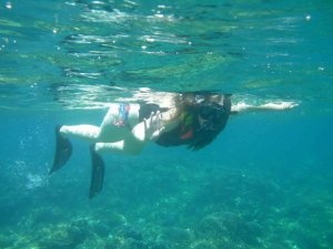woman snorkelling