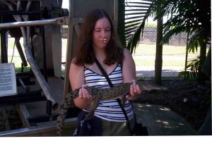 holding a baby crocodile, Crocodylus Park Darwin