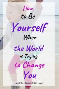how to be yourself when the world is trying to change you pinterest girl jumping dancing at the beach